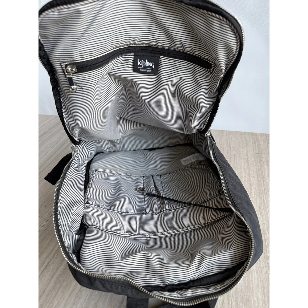 Kipling Seoul Large Laptop‎ Backpack Black Nylon Travel School Utility Bag